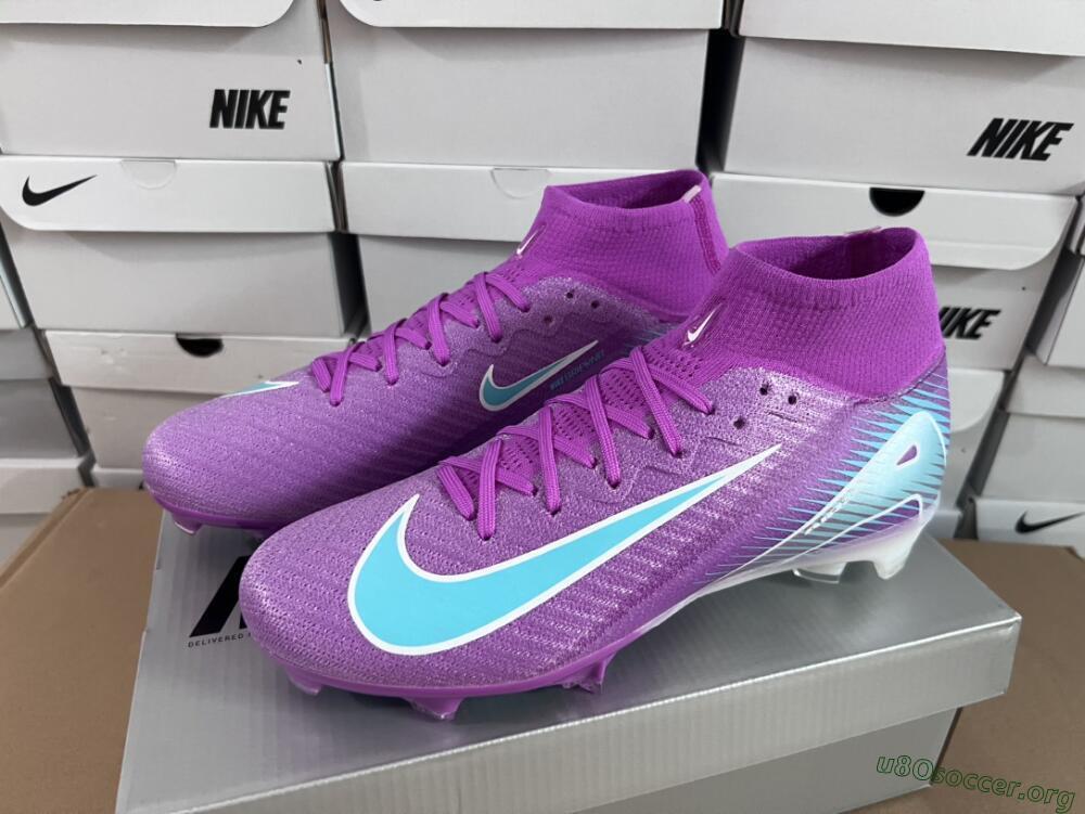 Nike Air Zoom Mercurial Superfly 10 Elite FG Football Boots - Purple/Green