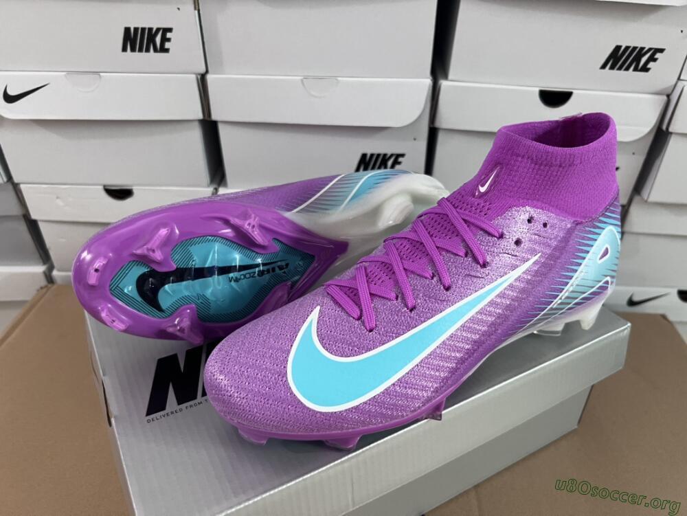Nike Air Zoom Mercurial Superfly 10 Elite FG Football Boots - Purple/Green