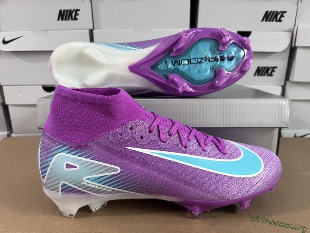 Nike Air Zoom Mercurial Superfly 10 Elite FG Football Boots - Purple/Green