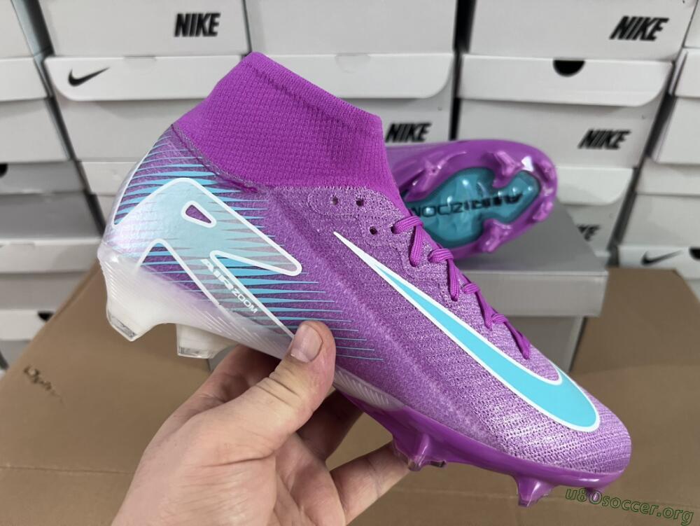 Nike Air Zoom Mercurial Superfly 10 Elite FG Football Boots - Purple/Green