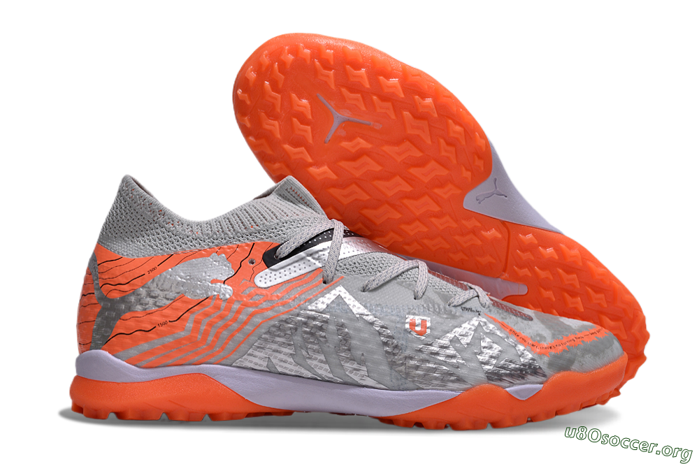 Puma Future Ultimate TF Football Shoes - Silver/Red/White 2