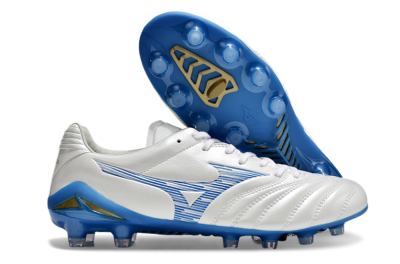 Mizuno Morelia Neo 4 FG Football Boots - White/Blue/Gold
