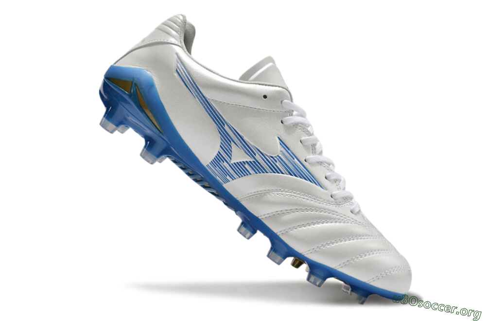 Mizuno Morelia Neo 4 FG Football Boots - White/Blue/Gold 4