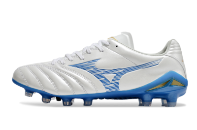 Mizuno Morelia Neo 4 FG Football Boots - White/Blue/Gold