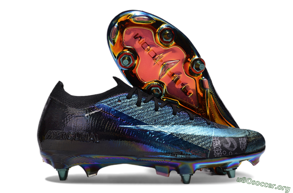 Nike Air Zoom Mercurial Vapor 15 Elite SG Football Boots - Blue/Black/Gold 2