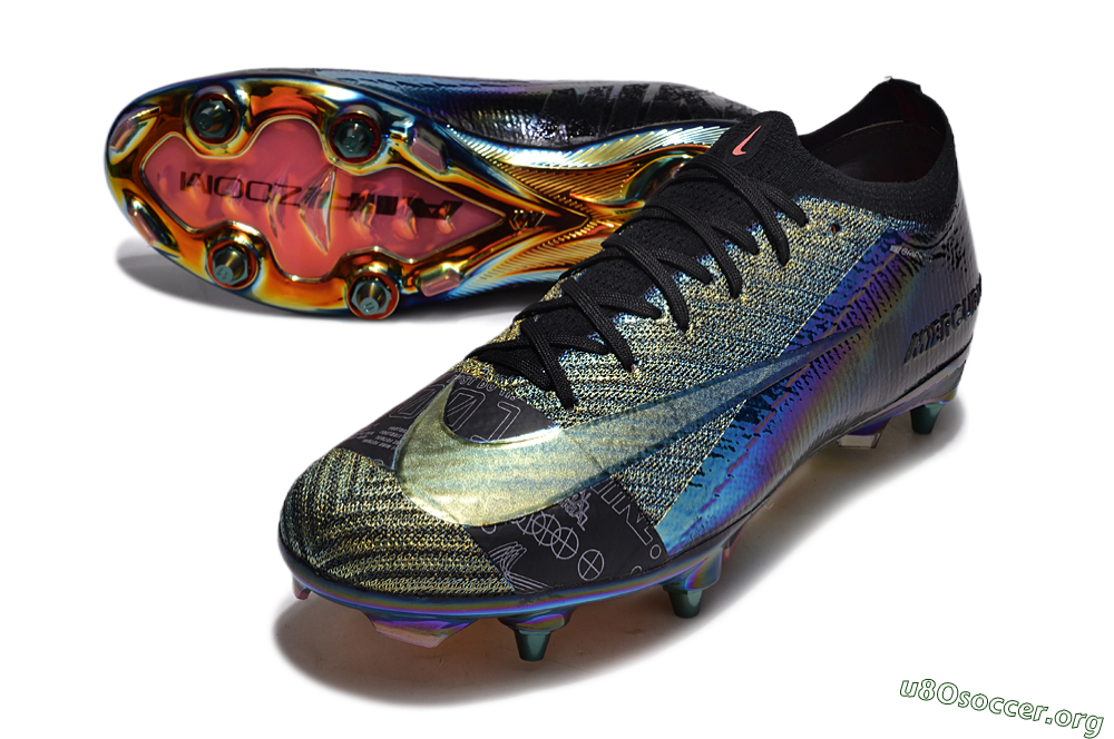 Nike Air Zoom Mercurial Vapor 15 Elite SG Football Boots - Blue/Black/Gold 0