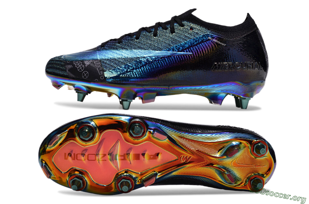 Nike Air Zoom Mercurial Vapor 15 Elite SG Football Boots - Blue/Black/Gold 1