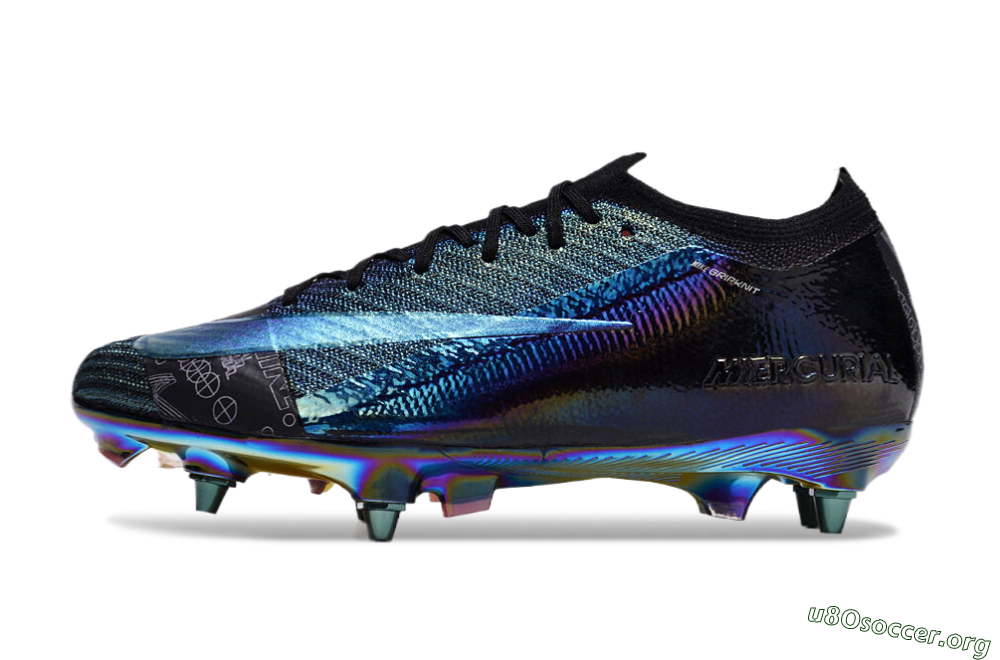 Nike Air Zoom Mercurial Vapor 15 Elite SG Football Boots - Blue/Black/Gold 3