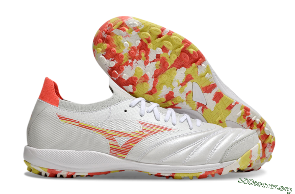 Mizuno Morelia Neo Sala M8 TF Football Shoes - White/Red/Yellow 2