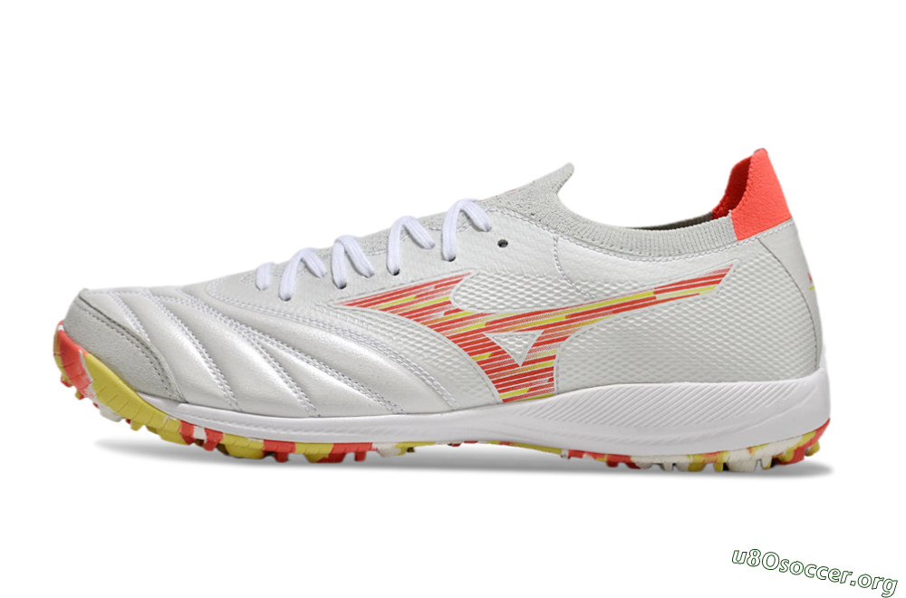 Mizuno Morelia Neo Sala M8 TF Football Shoes - White/Red/Yellow 3