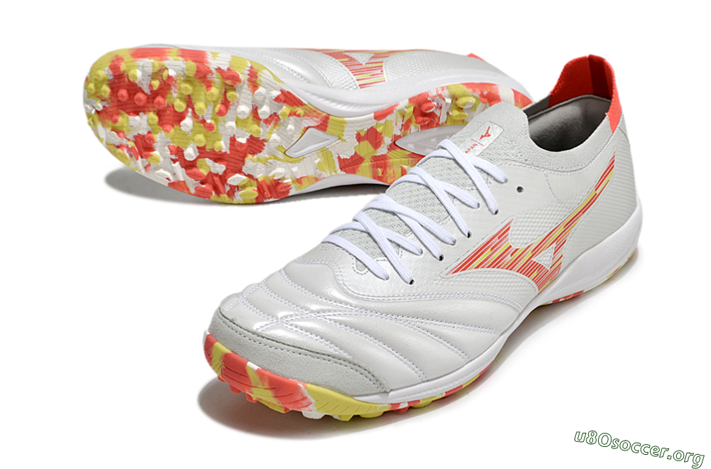 Mizuno Morelia Neo Sala M8 TF Football Shoes - White/Red/Yellow 0
