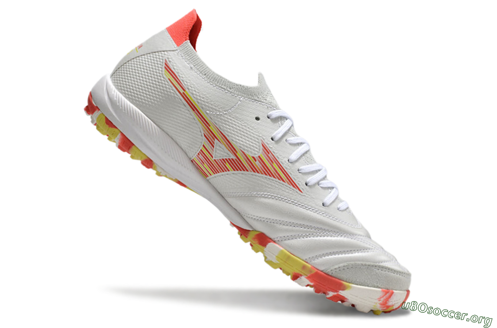 Mizuno Morelia Neo Sala M8 TF Football Shoes - White/Red/Yellow 4