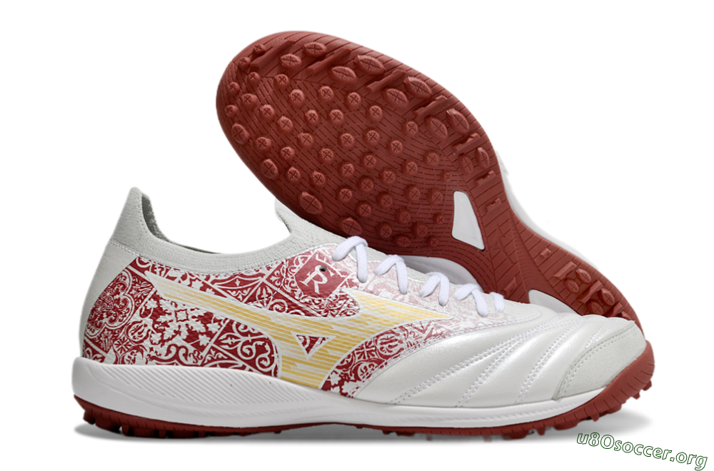 Mizuno Morelia Neo Sala M8 TF Football Shoes - White/Red/Yellow 2