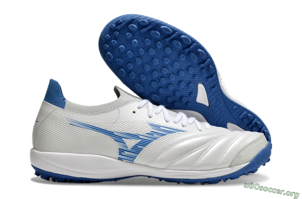 Mizuno Morelia Neo Sala M8 TF Football Shoes - Beige/Blue/White 2