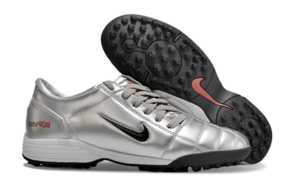 Nike Total 90 II TF Football Shoes - Silver/Black/Red