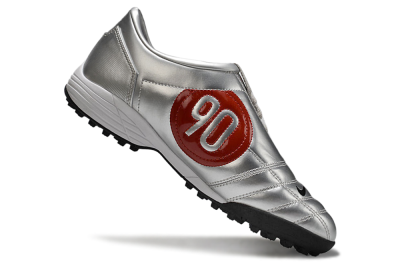 Nike Total 90 II TF Football Shoes - Silver/Black/Red