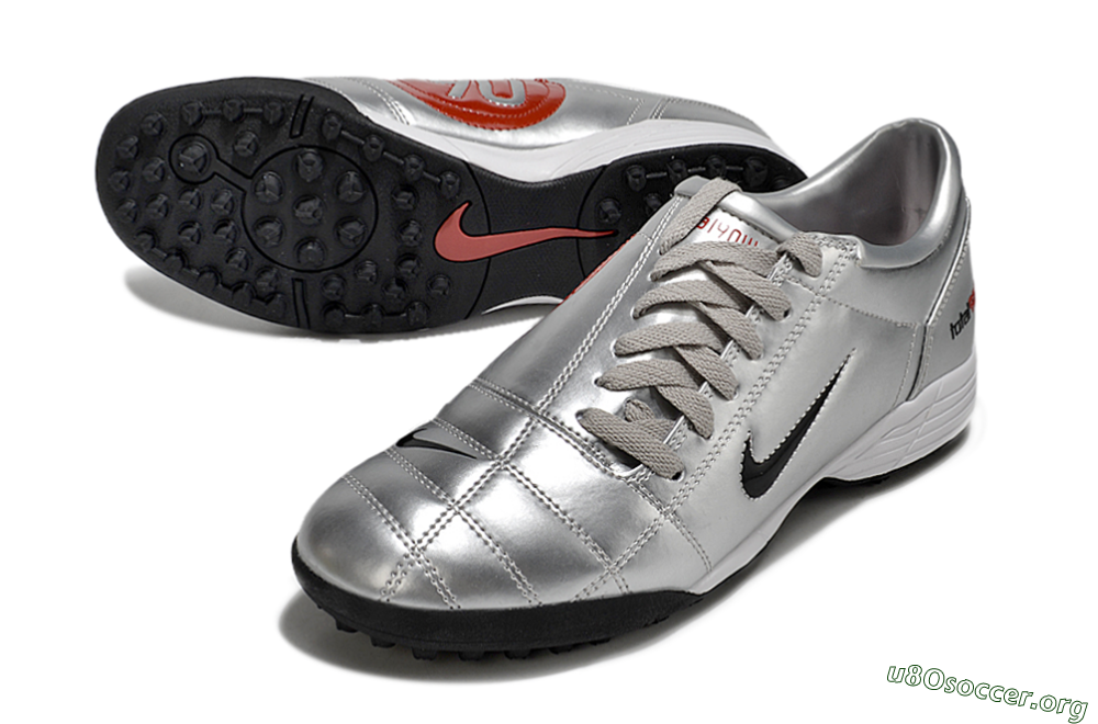 Nike Total 90 II TF Football Shoes - Silver/Black/Red 0