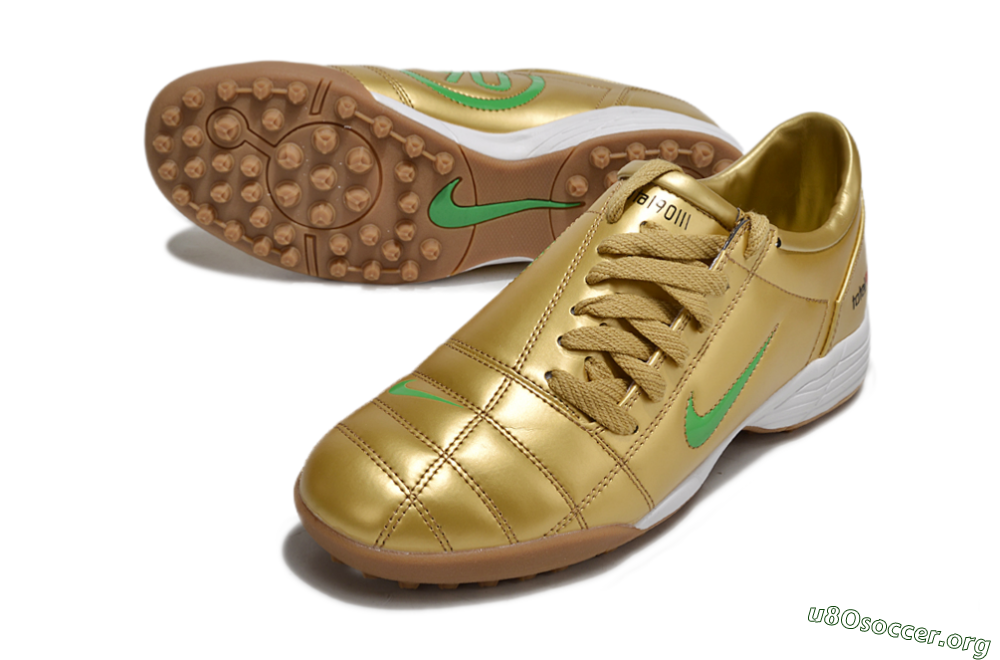 Nike Total 90 II TF Football Shoes - Gold/Green/White 0