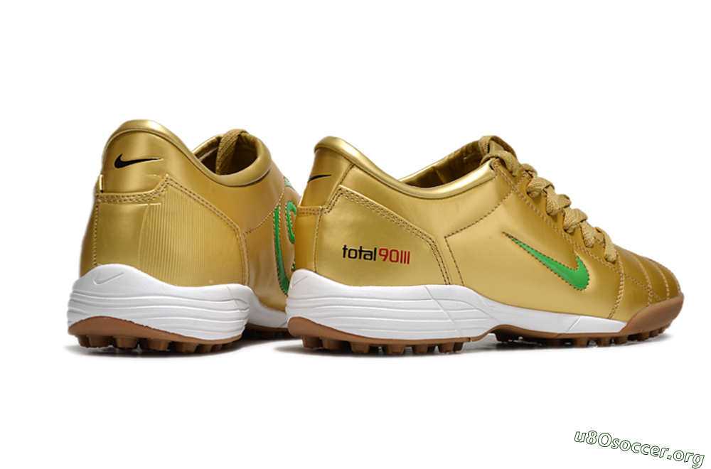 Nike Total 90 II TF Football Shoes - Gold/Green/White 6