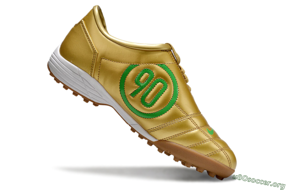 Nike Total 90 II TF Football Shoes - Gold/Green/White 4