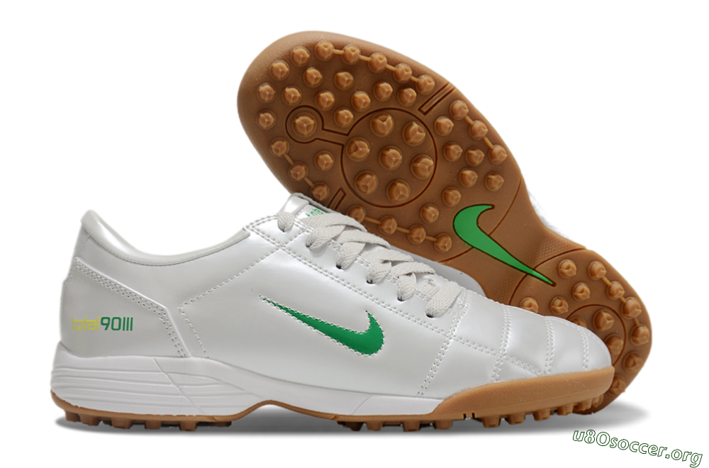 Nike Total 90 II TF Football Shoes - Silver/Green/Yellow 2