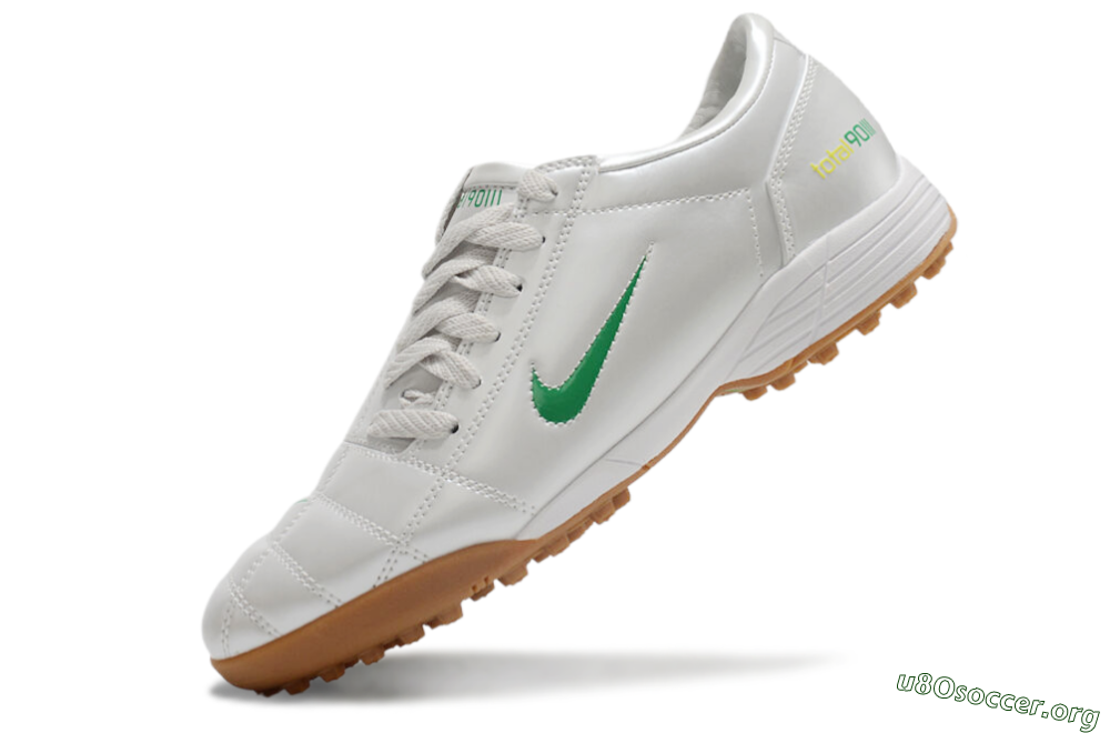 Nike Total 90 II TF Football Shoes - Silver/Green/Yellow 5