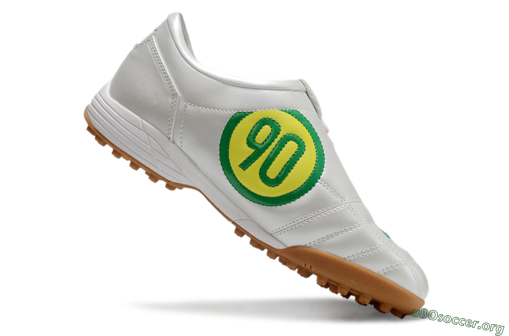 Nike Total 90 II TF Football Shoes - Silver/Green/Yellow 4