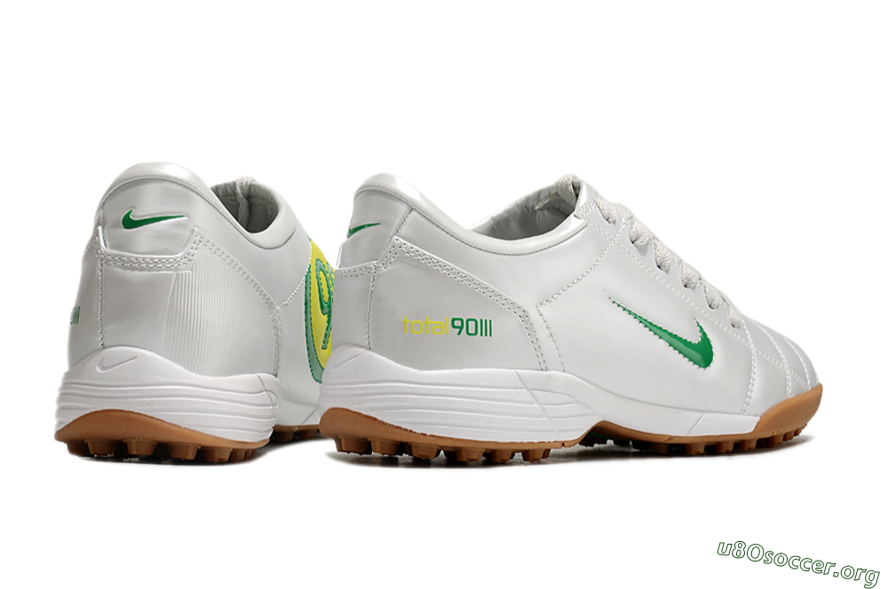 Nike Total 90 II TF Football Shoes - Silver/Green/Yellow 6