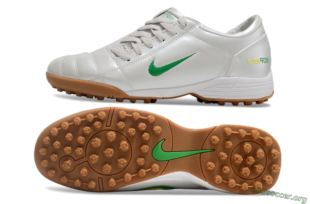 Nike Total 90 II TF Football Shoes - Silver/Green/Yellow 1