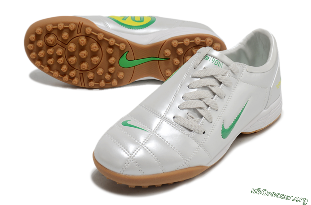 Nike Total 90 II TF Football Shoes - Silver/Green/Yellow 0