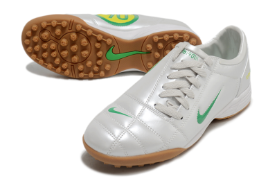 Nike Total 90 II TF Football Shoes - Silver/Green/Yellow