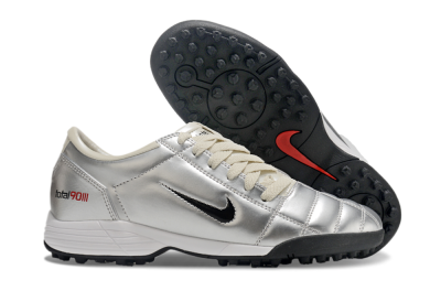 Nike Total 90 II TF Football Shoes - Silver/Green/Red