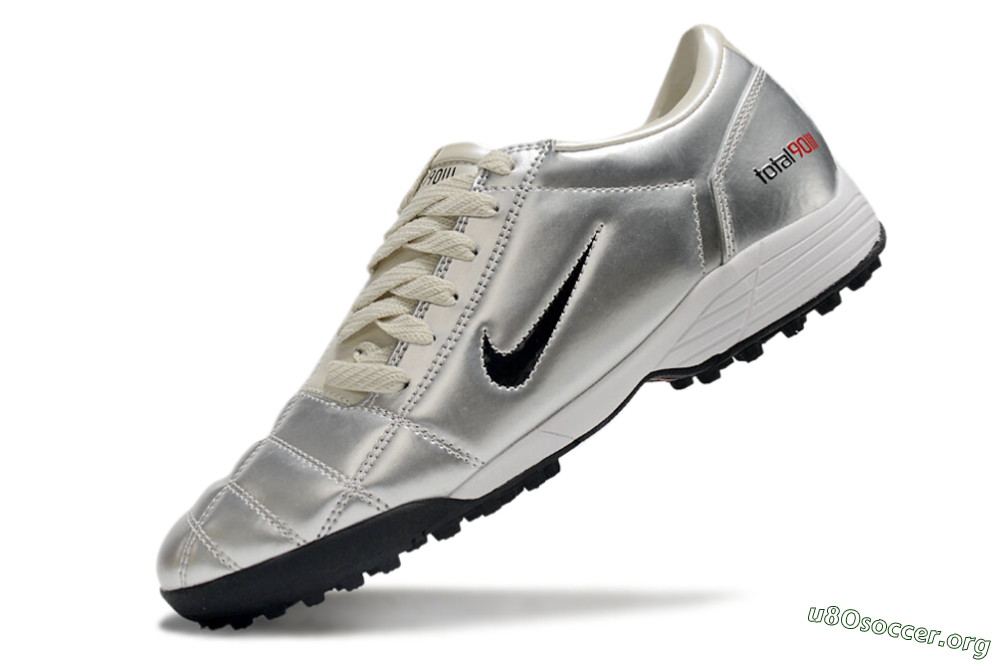 Nike Total 90 II TF Football Shoes - Silver/Green/Red 5