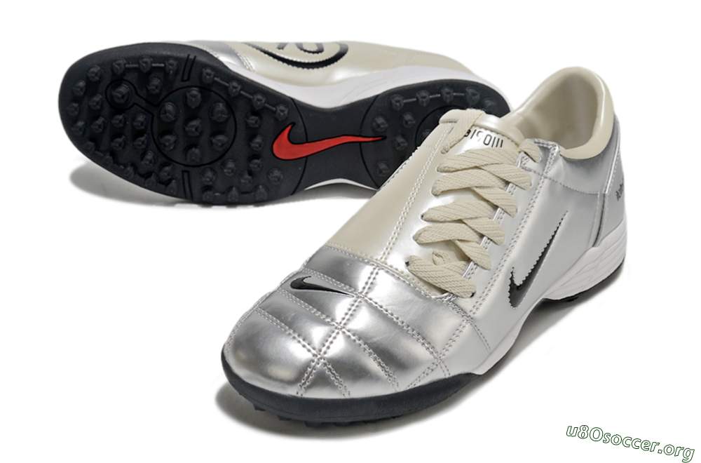 Nike Total 90 II TF Football Shoes - Silver/Green/Red 0