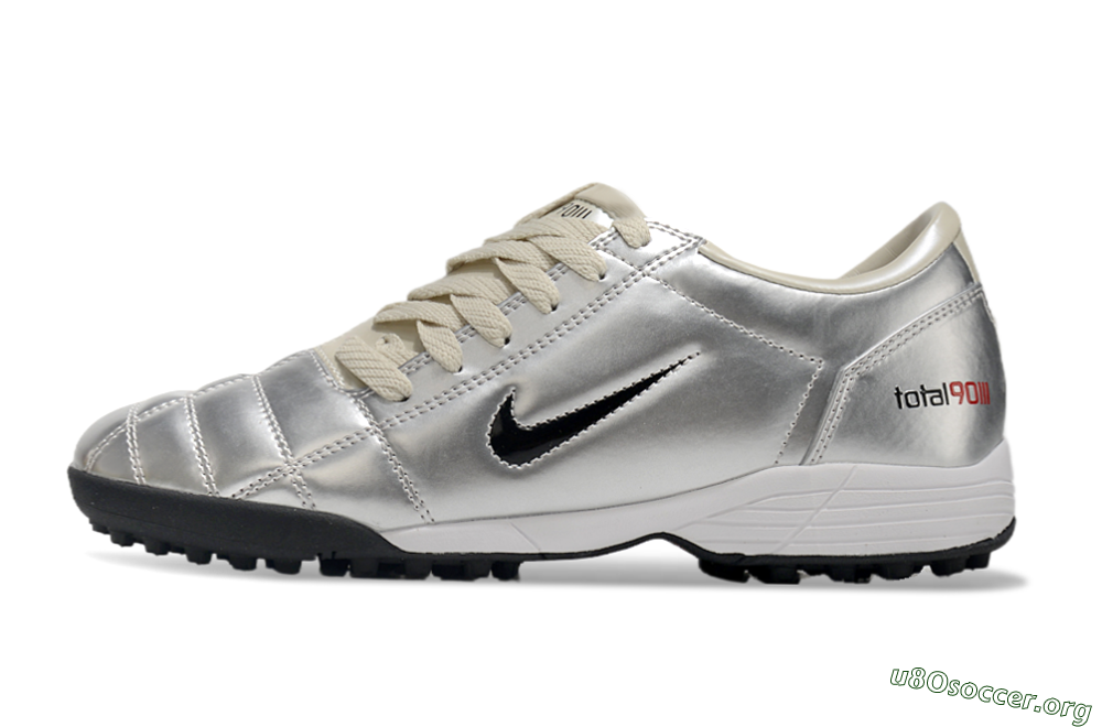 Nike Total 90 II TF Football Shoes - Silver/Green/Red 3