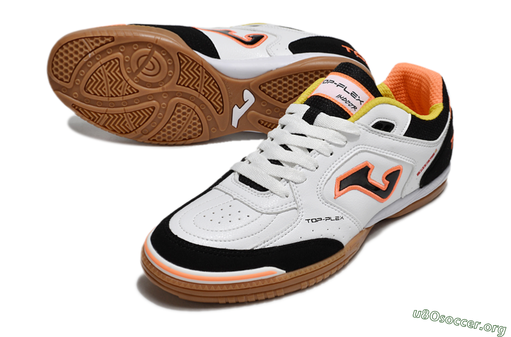 Joma Top Flex IC Football Shoes - White/Black/Orange 0