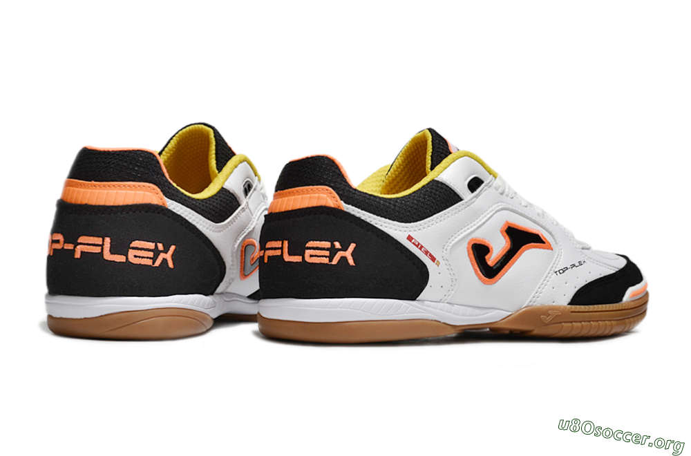 Joma Top Flex IC Football Shoes - White/Black/Orange 6