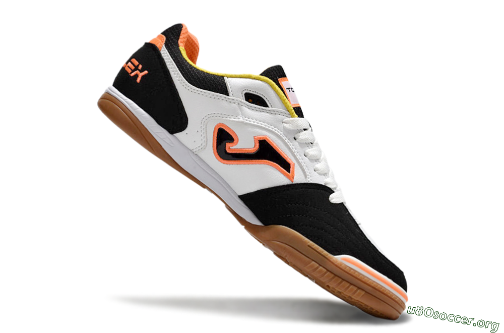Joma Top Flex IC Football Shoes - White/Black/Orange 4