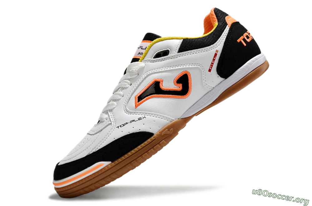 Joma Top Flex IC Football Shoes - White/Black/Orange 5