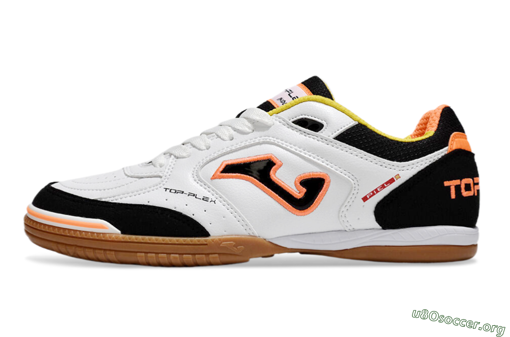 Joma Top Flex IC Football Shoes - White/Black/Orange 3