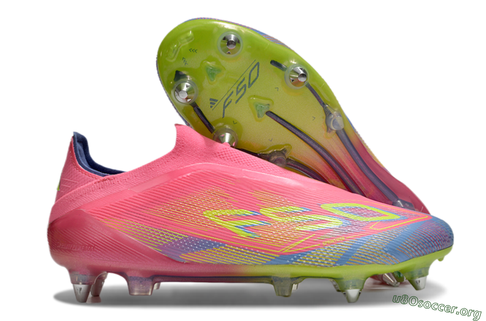 Adidas F50 Elite Laceless SG Football Boots - Red/Yellow/Blue 2