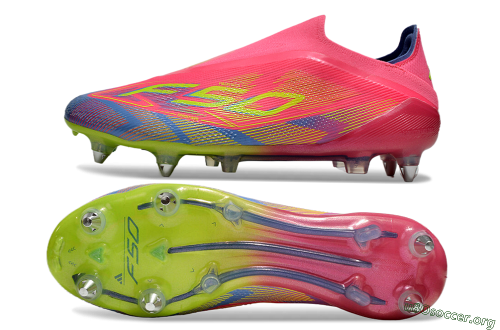 Adidas F50 Elite Laceless SG Football Boots - Red/Yellow/Blue 1