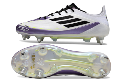 Adidas F50 Elite Messi SG Football Boots - White/Black/Purple