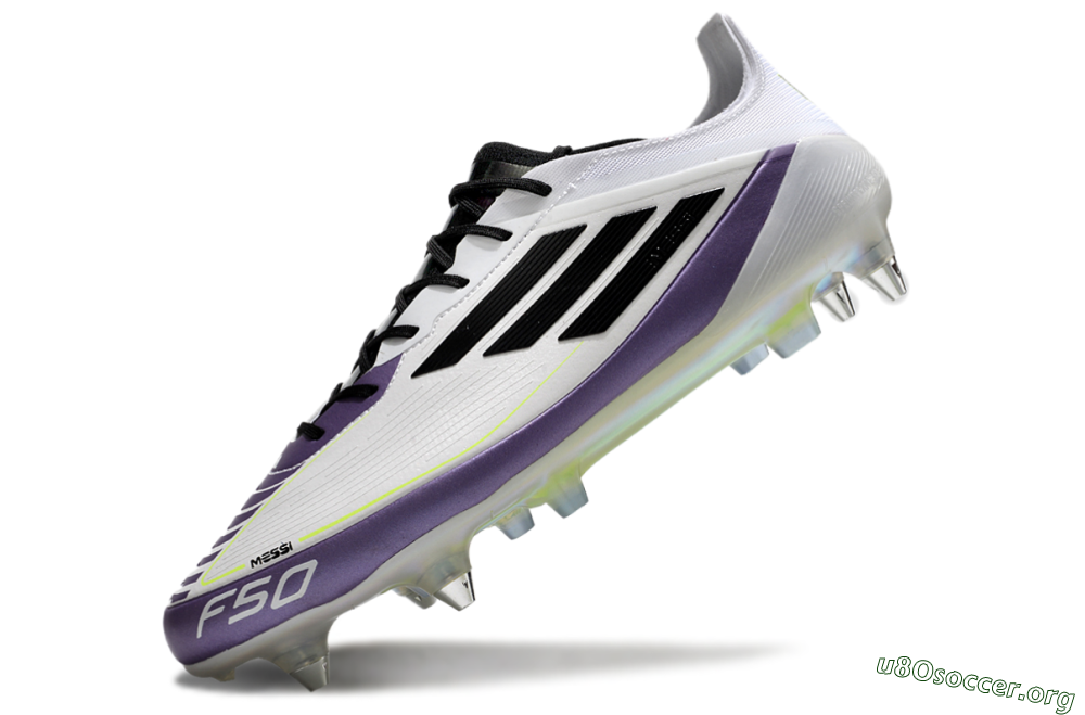 Adidas F50 Elite Messi SG Football Boots - White/Black/Purple 5