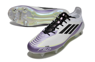 Adidas F50 Elite Messi SG Football Boots - White/Black/Purple