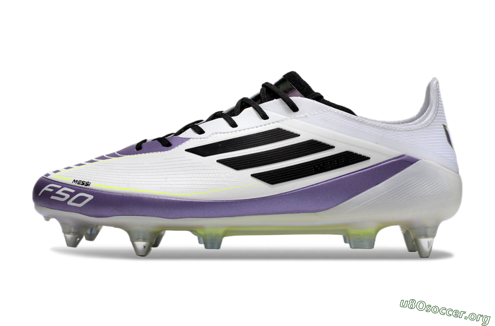 Adidas F50 Elite Messi SG Football Boots - White/Black/Purple 3
