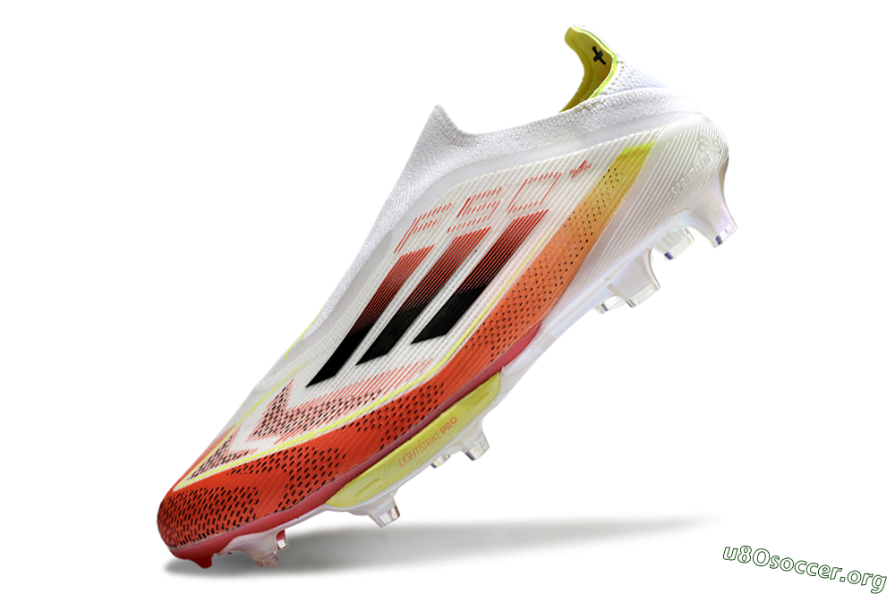 Adidas F50+ Lightstrike Elite Laceless FG Football Boots - Red/White/Yellow 5