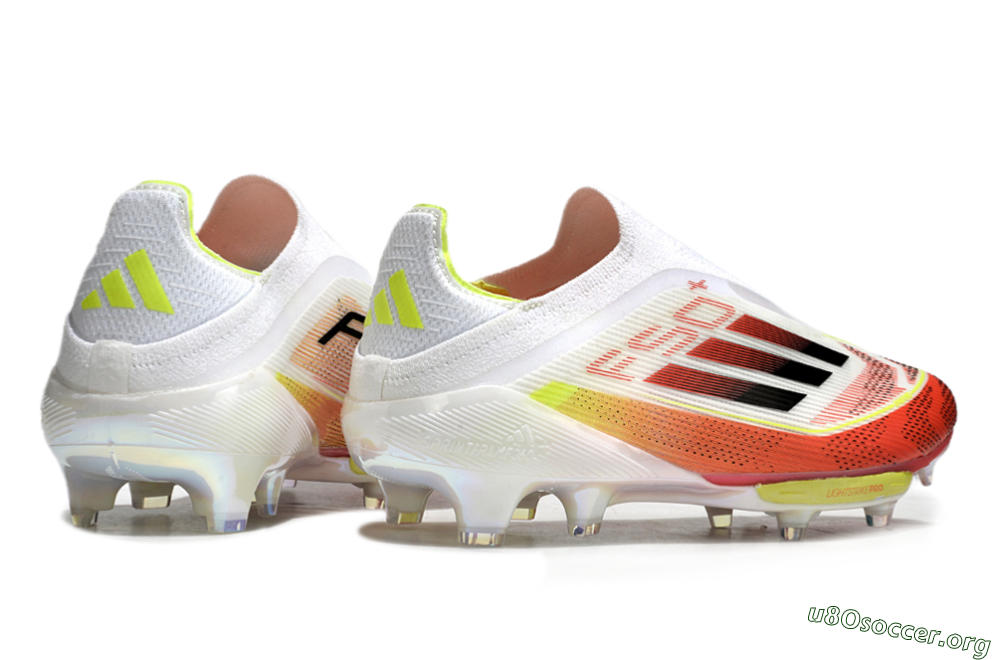 Adidas F50+ Lightstrike Elite Laceless FG Football Boots - Red/White/Yellow 6