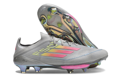 Adidas F50+ Lightstrike Elite FG Football Boots - Grey/Pink/Yellow