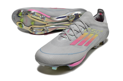 Adidas F50+ Lightstrike Elite FG Football Boots - Grey/Pink/Yellow